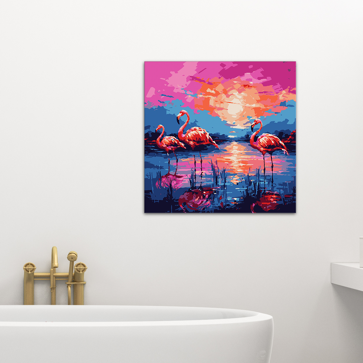 Flamingos at Sunset - Paint by Numbers Kit