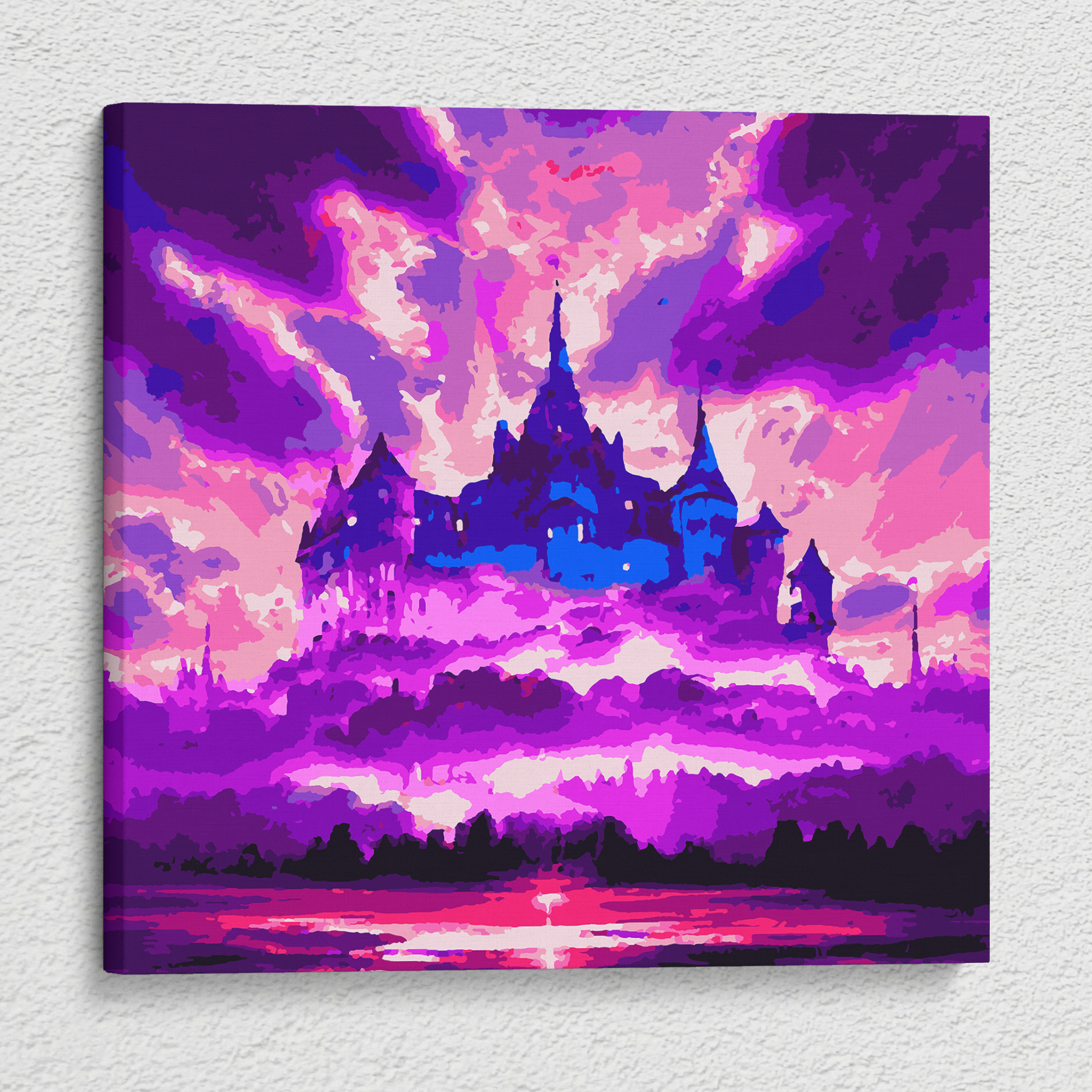 paint by numbers kit Disney castle above clouds
