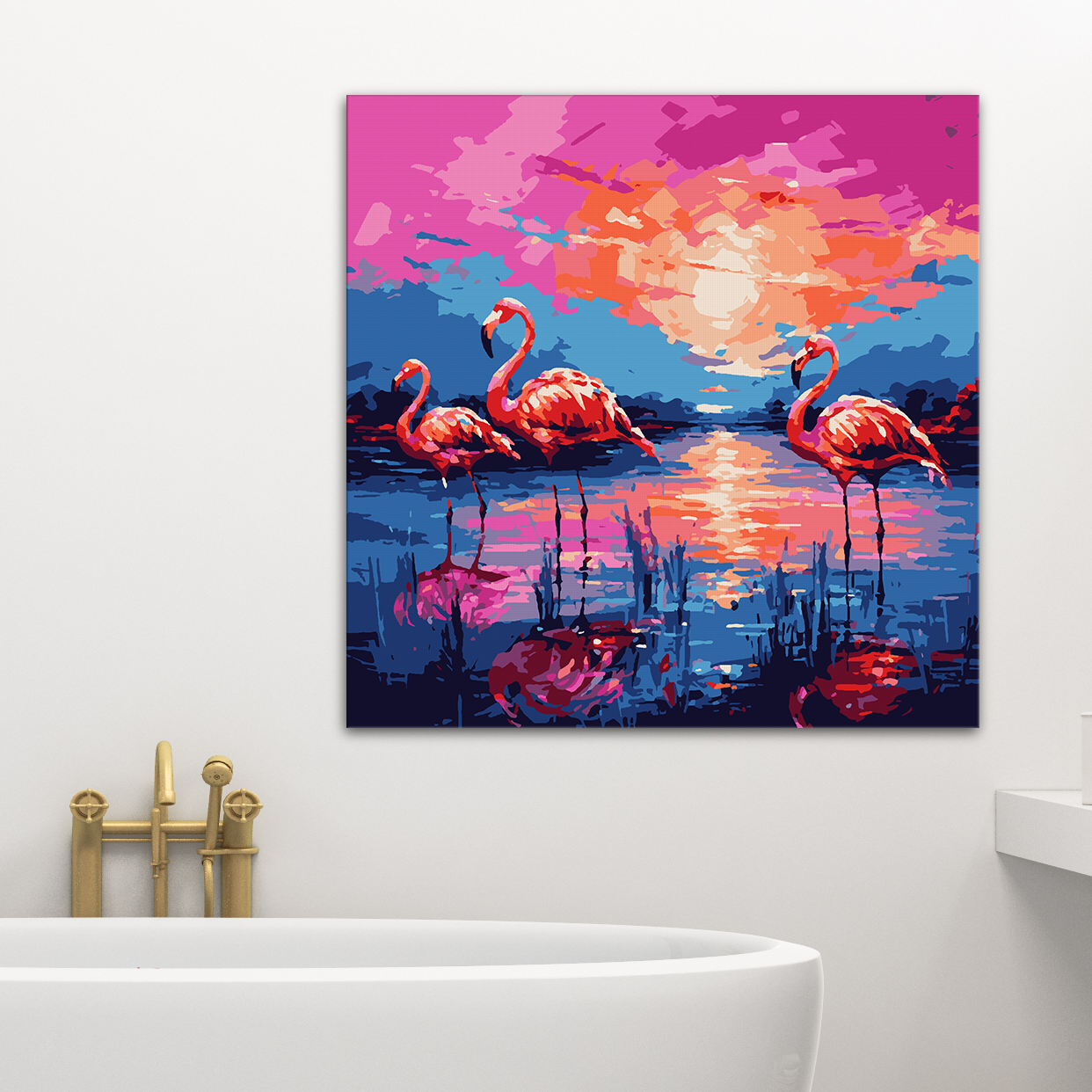 Flamingos at Sunset - Paint by Numbers Kit