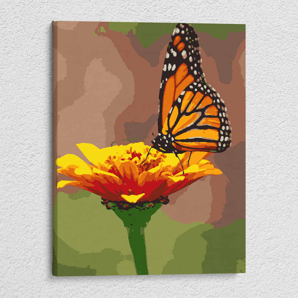 Butterfly on a Flower - Paint By Numbers Kit