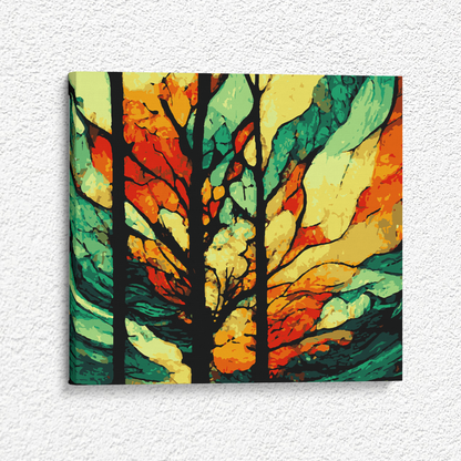 Stained Glass Tree - Paint By Numbers Kit