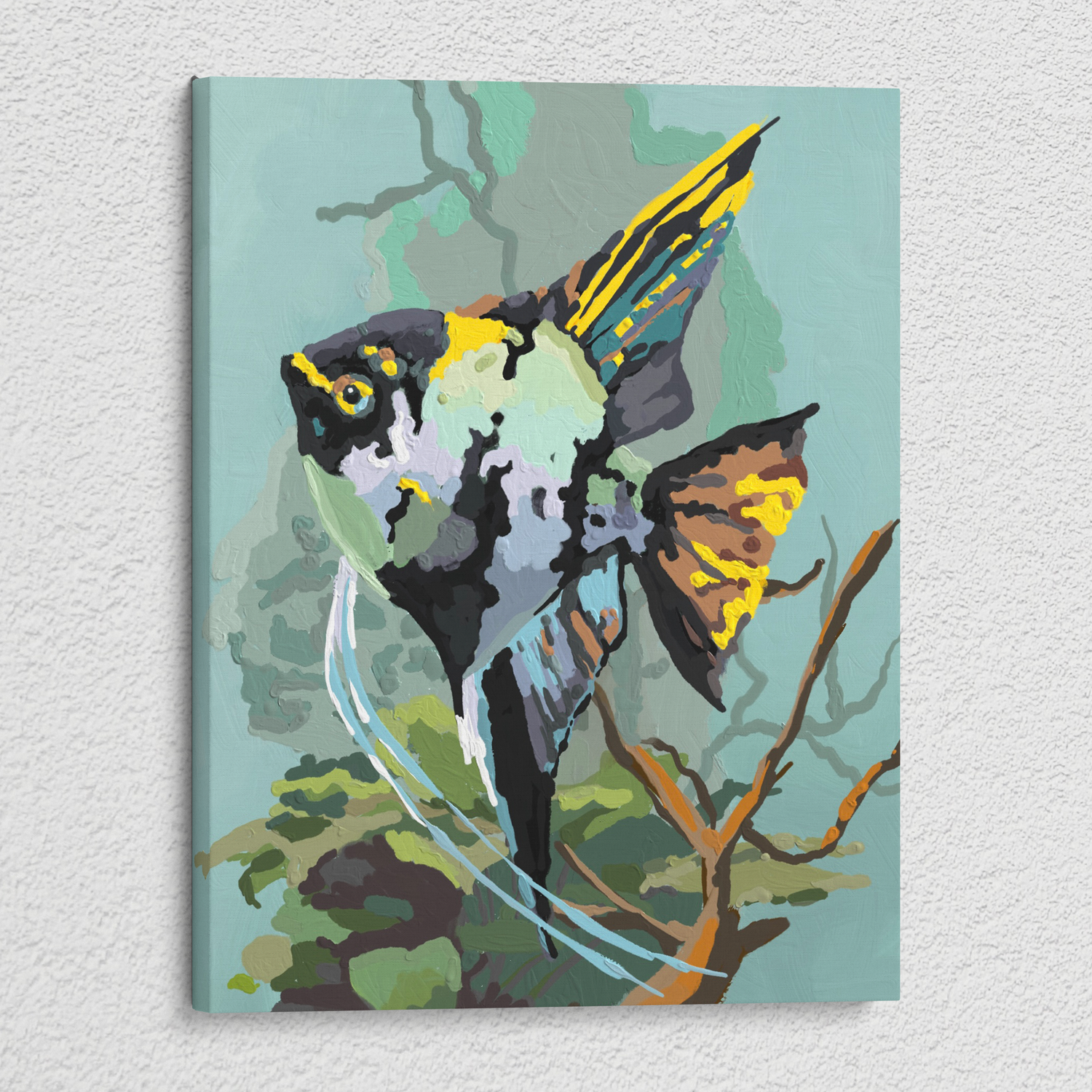 Painted Tropical Angelfish - Paint By Numbers Kit