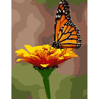 Butterfly on a Flower - Paint By Numbers Kit