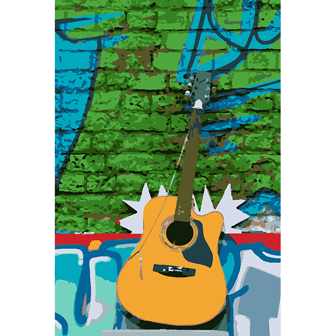 Graffiti and Guitar - Paint By Numbers Kit