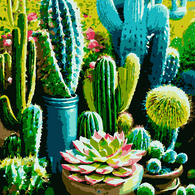 Succulent Garden (1 of 4) Paint by Numbers Kit
