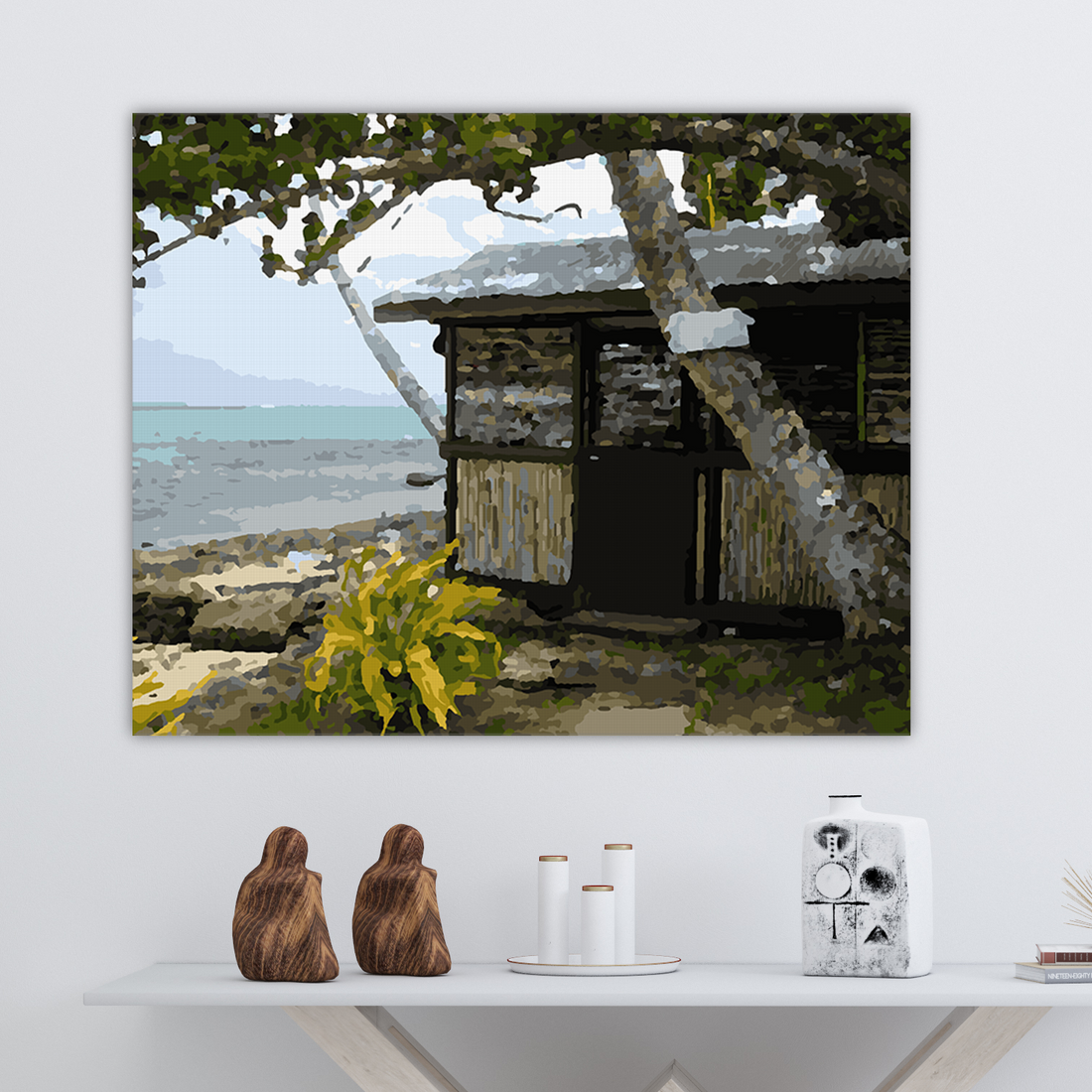 Beach Hut in Fiji - Paint By Numbers Kit