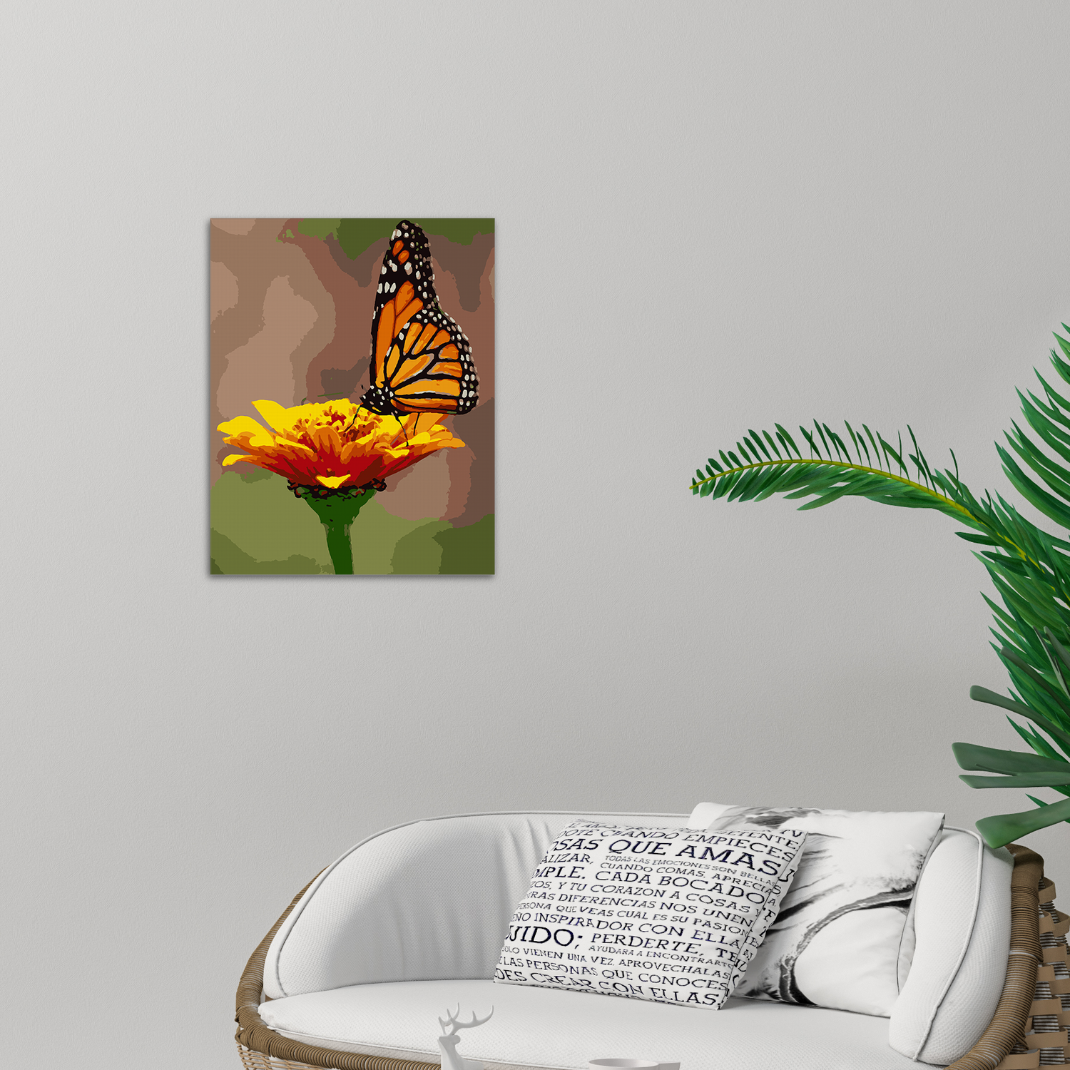Butterfly on Flower - Paint By Numbers Kit